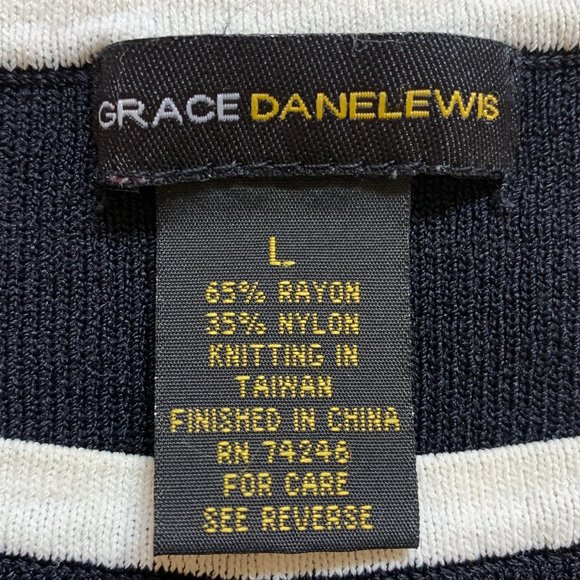 Contrast Detail Black Knit Sleeveless Blouse | Grace Dane Lewis | Size L - Picture 12 of 13